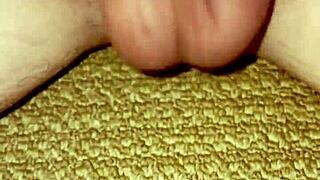 dude strokes up close as his monster cock throbs and hardens solo