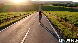 athletic latina stops for trucker pleasure fucking her wet pussy full video on site