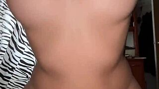 my lover shoots semen on tits as husband sucks cock and boobs