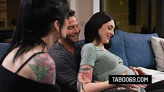 Pregnant Anna de Ville and Charlotte Sins Ride Cocks in Cuckold Threesome Cravings