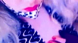 Cute tranny Veronica Vegas rams huge dildo deep in ass solo