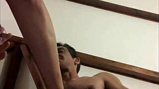 french milf deepthroats in red satin bodysuit black leather heels pov doggystyle rimming