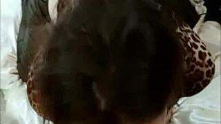 french milf deepthroats in red satin bodysuit black leather heels pov doggystyle rimming