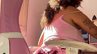 chubby brazilian ebony bbw farts loud daily in short clips curly natural tits
