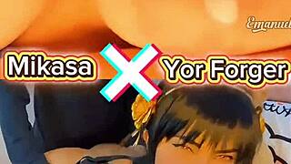 brazilian BIG TITS SLUT yor forger x mikasa COSPLAY bent over DOGGY