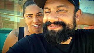 fetish sweat lick armpits and salty pussy on beach with big natural tits bouncing