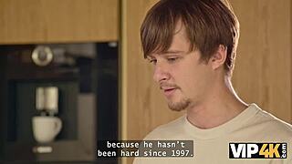 UNA FAIRY SUCKS BF'S COCK BEFORE OLD MAN POUNDS HER PERFECT TITS AND BODY!