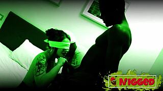 A young beauty blind dates two muscular black guys for interracial threesome pounding