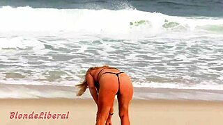 micro bikini flashing on rio beach teases hungry males with my slutty exhibitionist body
