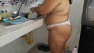 curvy latina bbw shakes huge ass for neighbor pov exhibitionist fuck