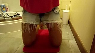 Cute Lingerie Girl Wets Panties on Bed Before Dildo Play