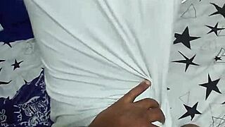 Young shaved teen takes gentle doggystyle creampie then missionary pounding from lover with big natural tits bouncing