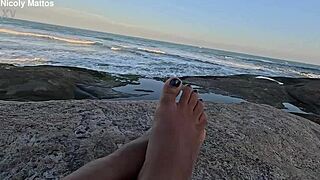 Fetish Feet Exposed on Public Beach for Podolatras Lovers
