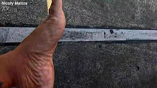 Fetish Feet Exposed on Public Beach for Podolatras Lovers