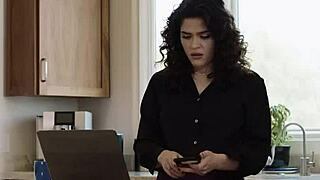 brunette housewife caught on porn gets roughly fucked by it guy