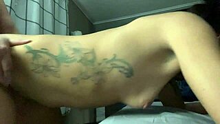 Wife rides rough then takes cumshot all over her wet tits