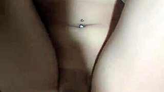 Young shaved teen takes gentle doggystyle creampie then missionary pounding from lover with big natural tits bouncing