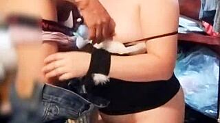 Neighbor caught me dressing as hooker licks ass sucks dick