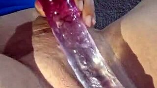 damn gorda stuffs huge dildo again shows pierced tits 😈🍑💦