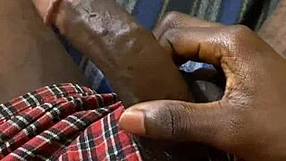 picture a college 18yo teen oiling up jerking massive black bodybuilder cock till cum covered