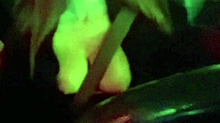 italian milf artemisia love drives car flashing huge horny tits nipples out