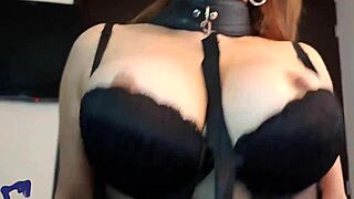 Can you watch this hot milf latina in lingerie collar leash ride cock orally to cum in mouth finish?