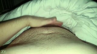 chubby exhibitionist flashes fat ass closeup then masturbates hard waking up!