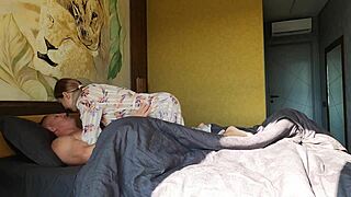 waking up to passionate homemade morning sex with her juicy tits bouncing