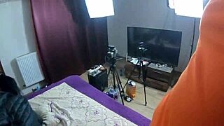 bent over in shiny leotard doggystyle then cum all over my clothes 😈💦