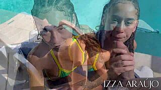 skinny latina with small tits squirts hard deepthroating friend's cock after pussy licking spanking