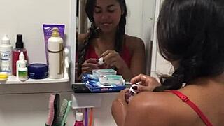 Teen Sits On Cock Rides To Orgasm Creampie