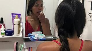 Teen Sits On Cock Rides To Orgasm Creampie