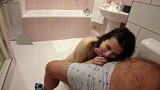 Dirty College Coed Deepthroats My Old Hairy Cock with Moans
