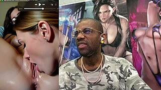 suggestive big breast girl humps bed while salary worker eyes her smooth curves on subway