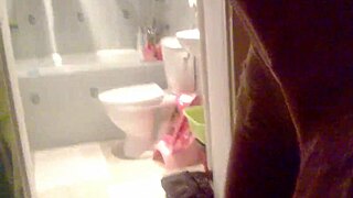 tranny strokes her ass at home