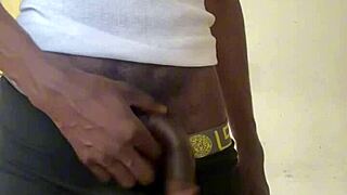 college boy strokes his huge bbc outdoors solo