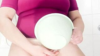 Swinger wife Desi Bhabhi preps her juicy shaved pussy in bathroom for stranger fuck watched by cuck hubby