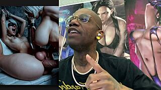 Thicc transgender 2b roughly assfucks skinny 9s until massive creampie