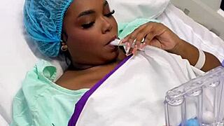 horny doctor bends over skinny teen patient for raw hospital doggystyle creampie