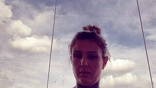 tattooed babe's hard nipples poke through see-through top at gym she admits she's super horny and wet