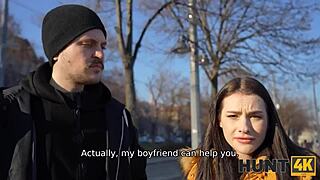 hunt4k. lucky old guy picks up hungarian pierced brunette slut for raw pussy fuck