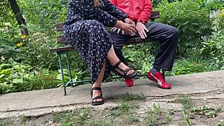 Stepmother in law's best chubby outdoor nylon moments