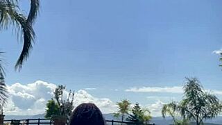 Chubby Ebony Curves Fart Wildly by Poolside Splash