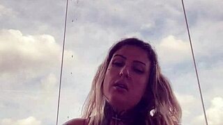 tattooed babe's hard nipples poke through see-through top at gym she admits she's super horny and wet