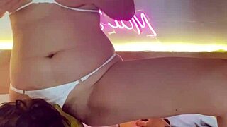 wanna lick this sexy babe's trimmed pussy in her hot swimsuit?