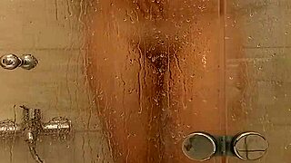 milf with big ass tits caresses juicy pussy slow in steamy bath