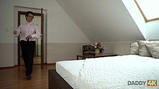 Daddy4k Babe Gets Rock Hard Boner from Old Man After Shower Tease