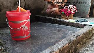 Biggest Boobs Indian Bhabhi Drenches Wet Pussy Outdoors