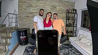 A Young Tanned Girl Tries Fitting Monster Toy in Her Ass