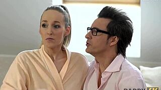 Daddy4k Babe Gets Rock Hard Boner from Old Man After Shower Tease